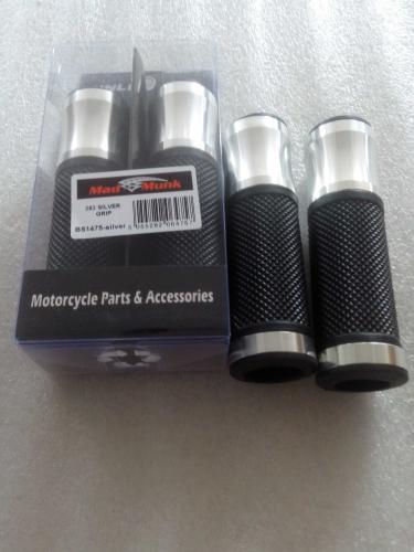 HANDLE BAR GRIPS WITH SILVER  ENDS